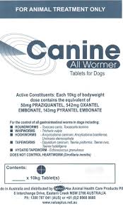 Canine all wormer clearance tablets