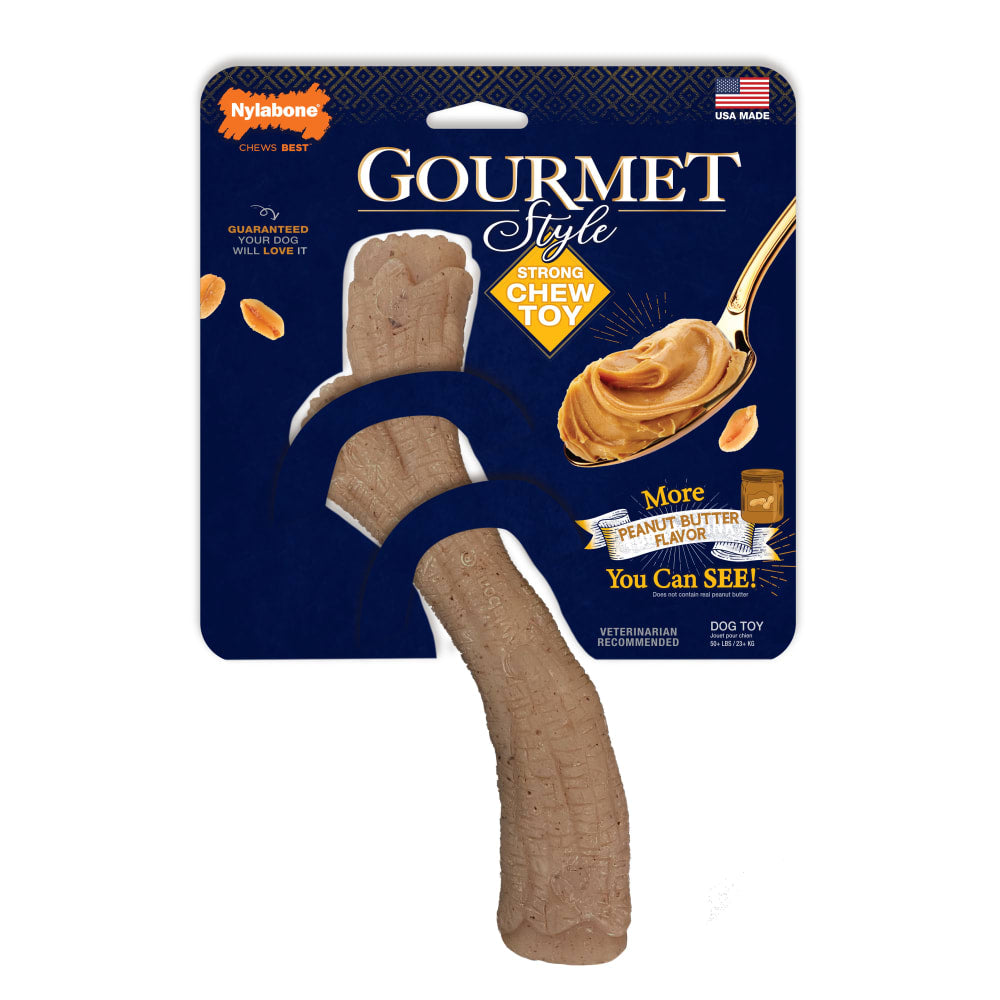 Nylabone Gourmet Style Strong Chew Toy Peanut Butter Stick