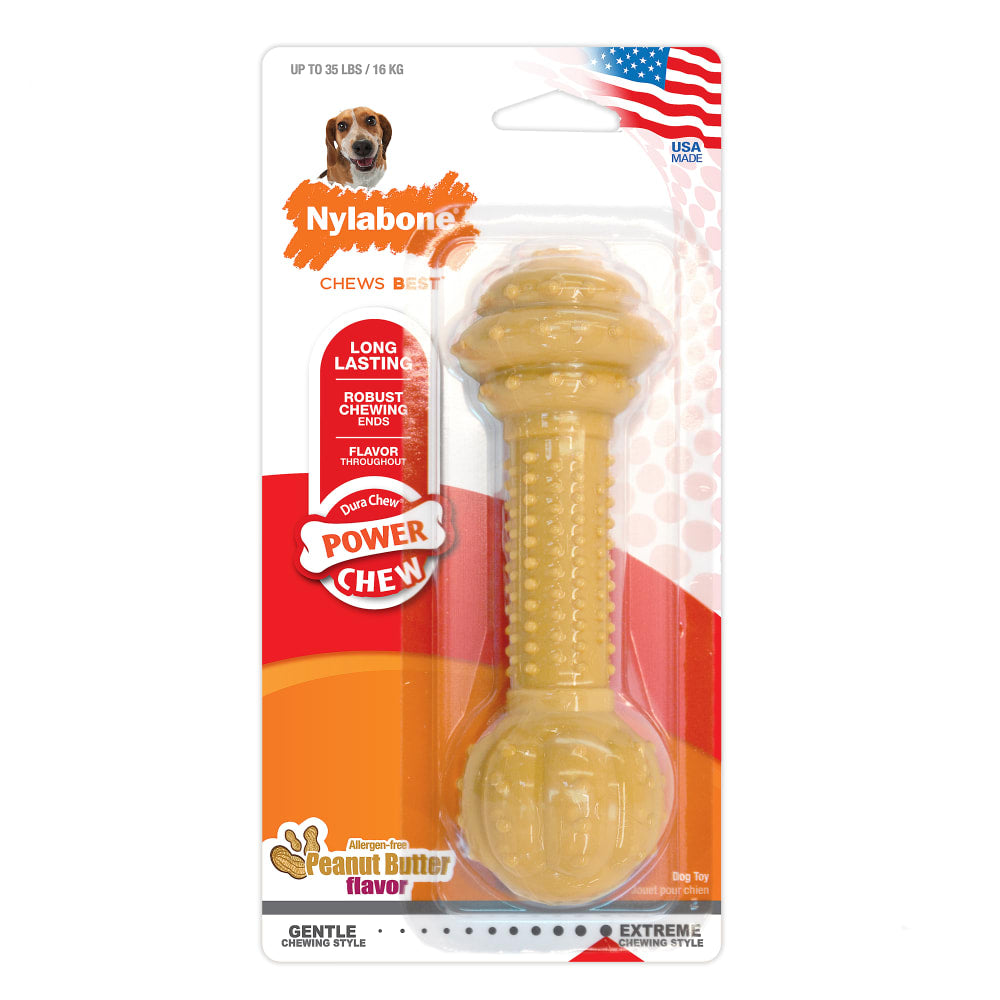 Nylabone Barbell Power Dura Chew Peanut Butter