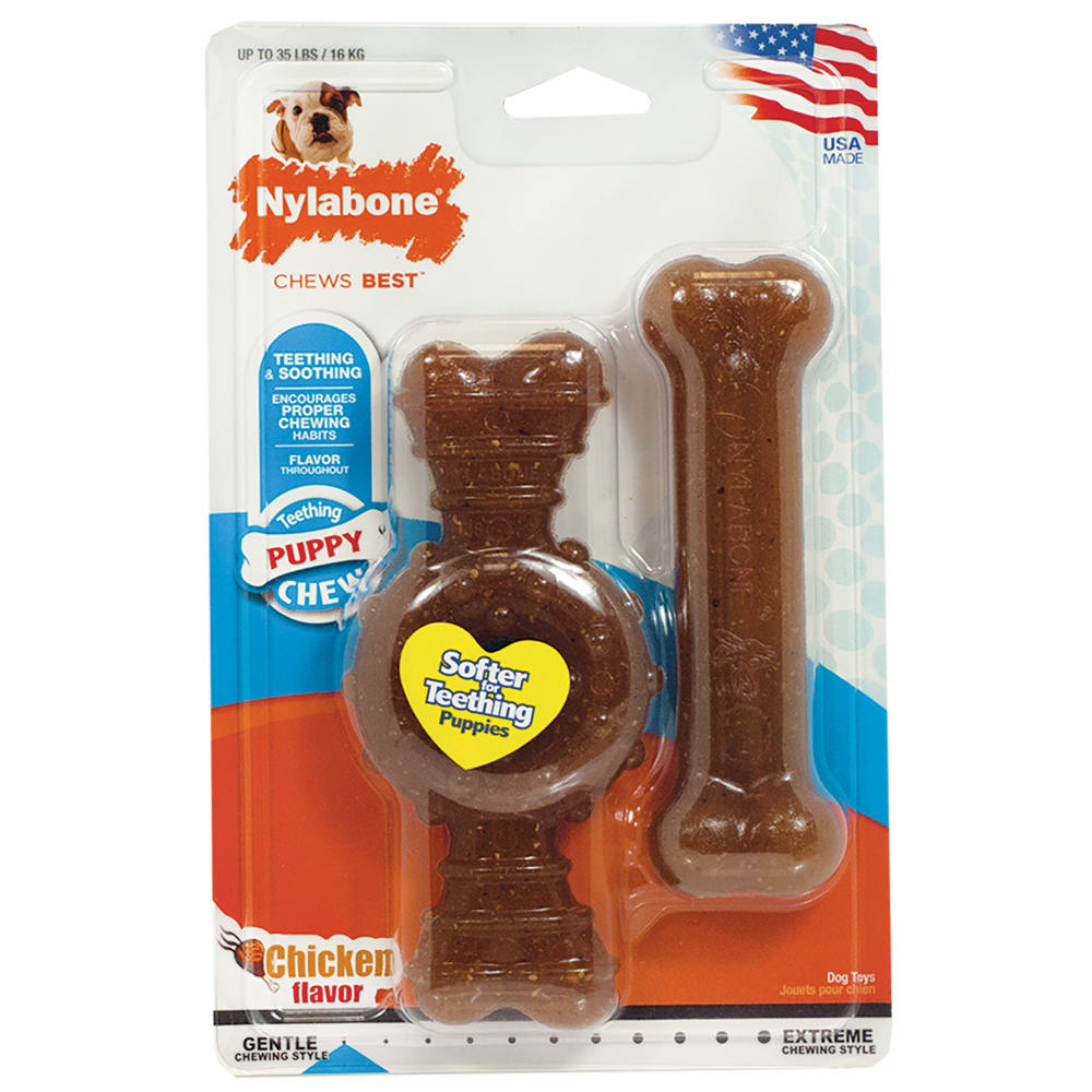 Nylabone Teething Puppy Chews Twin Pack - Wolf