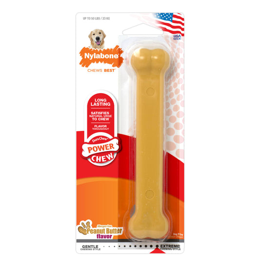 Nylabone Power Chew Peanut Butter - Regular, Wolf, Giant & Souper