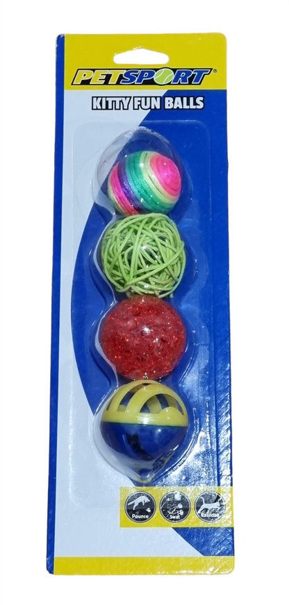 Kitty Fun Balls Pack of 4