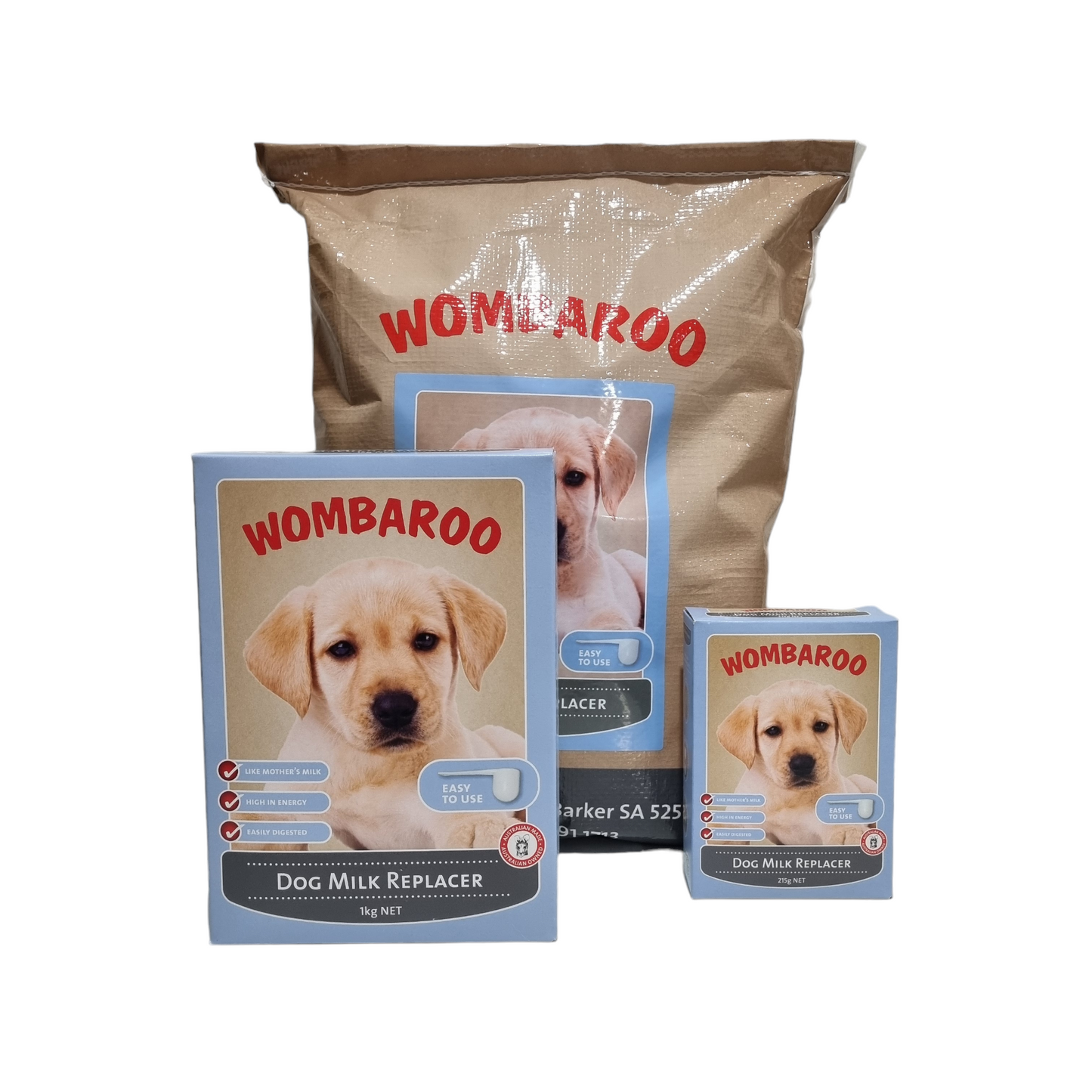 Wombaroo Dog Milk Replacer 215gm, 1kg or 5kg