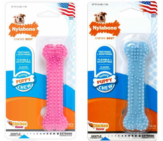 Nylabone Puppy Petite in Blue or Pink