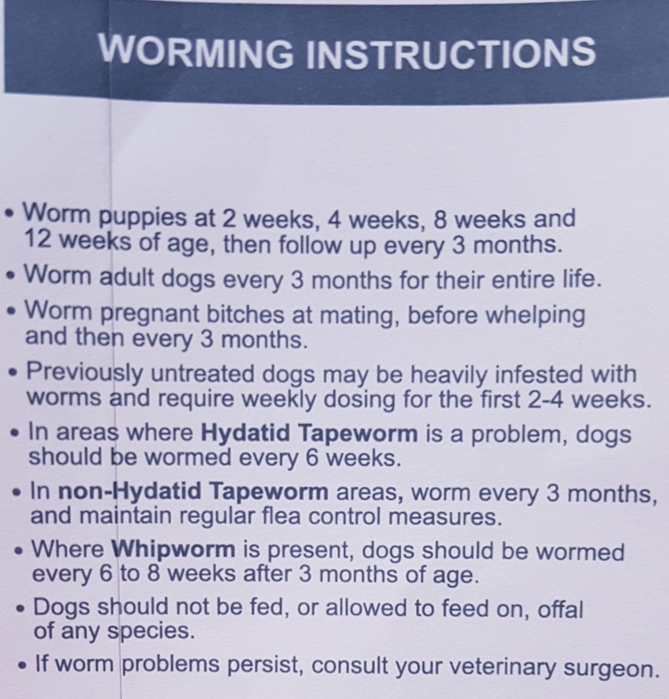 Canine All Wormer - 10kg Tablets