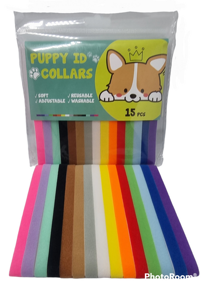 Velcro Puppy ID Bands Set of 15 - 35cm or 40cm